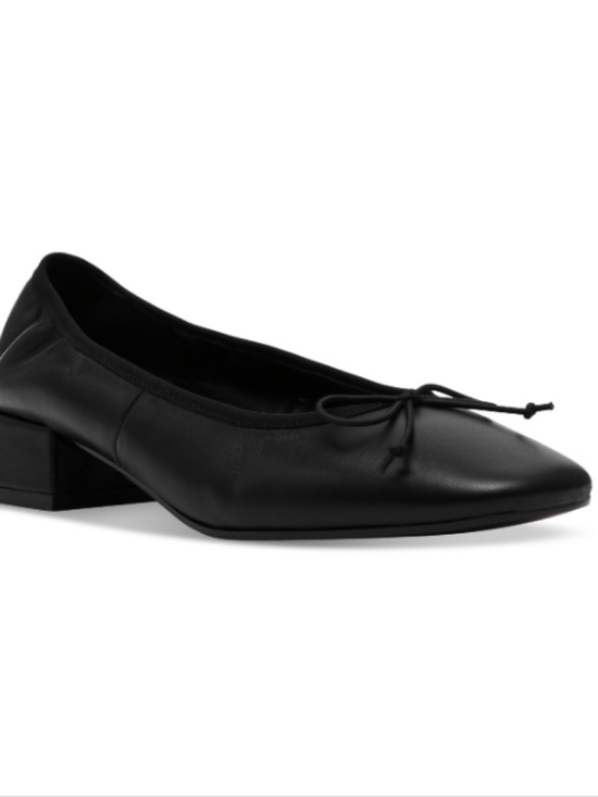 Steve Madden Shoes - Steve Madden Women's Priscilla Block-Heel Bow Flats - Black Leather